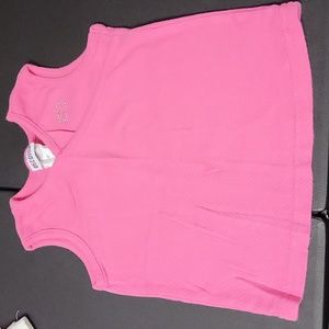 Okie Dokie Pink Tank Top with Silver Studded Butterfly